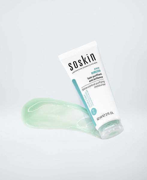 Soskin AKN Shine-Control Purifying Moisturiser - матувальний гель-крем для проблемної шкіри обличчя