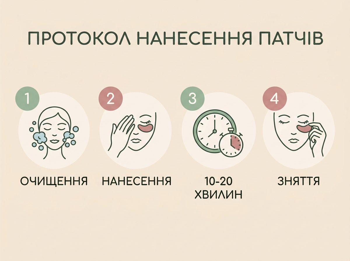 Протокол використання патчів під очі REJURAN: чотири кроки за часом