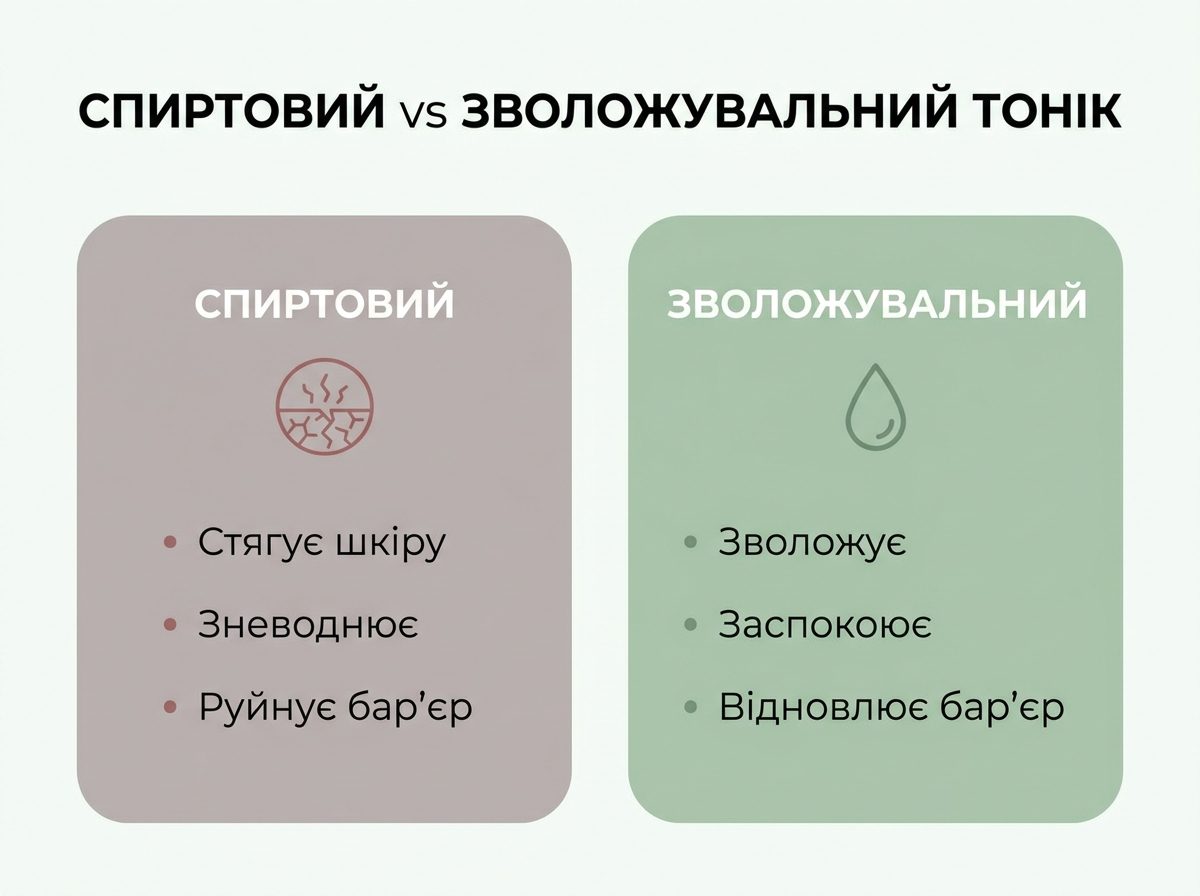 Порівняння спиртового та зволожувального тоніка з c-PDRN для шкіри