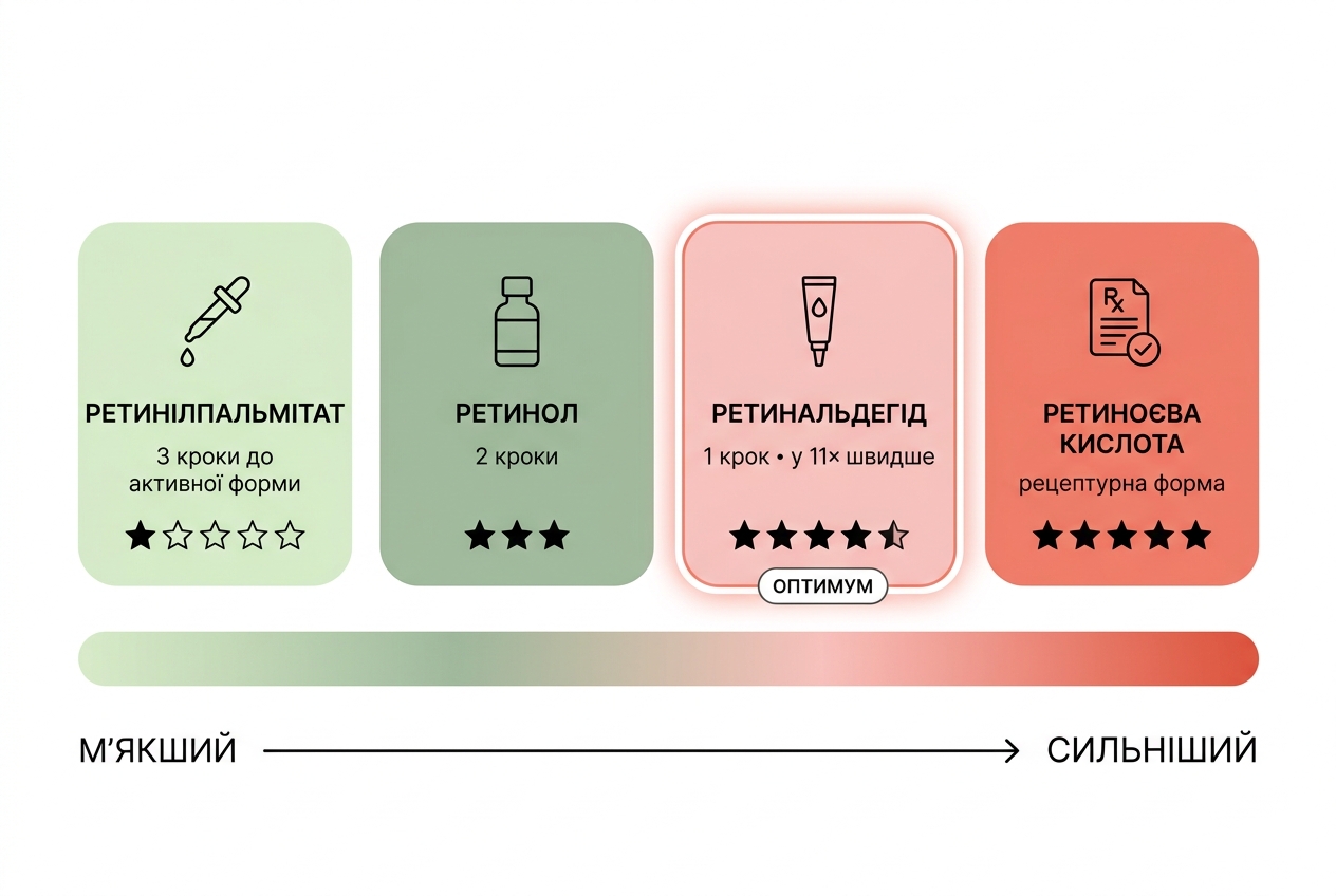 Шкала силы ретиноидов: от ретинилпальмитата до ретиноевой кислоты