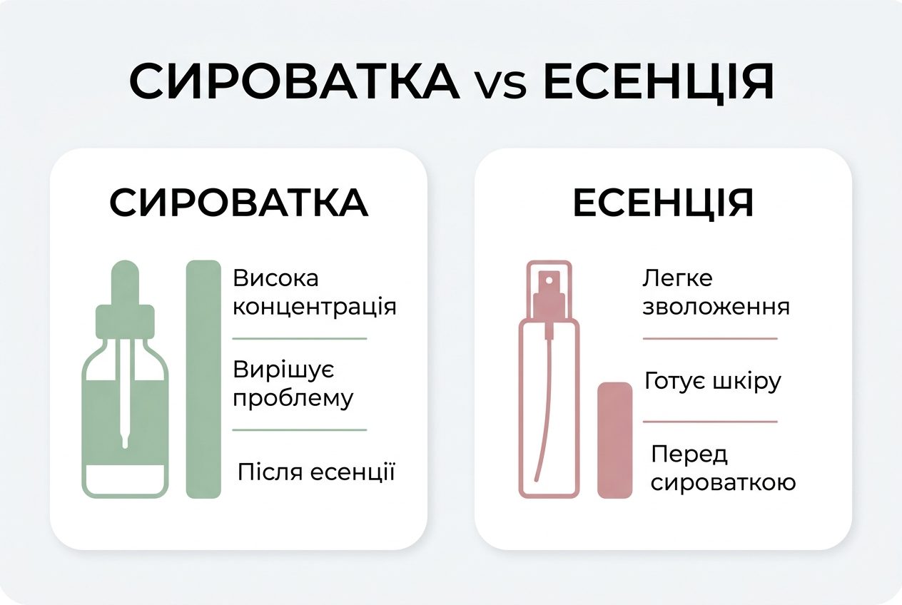 Сравнение сыворотки и эссенции: концентрация, текстура, цель и место в схеме ухода